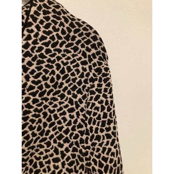 Julian Taylor Dress Womens 14 Black Animal Print Midi Tiered Ruffle Hem Flowy - Picture 7 of 13